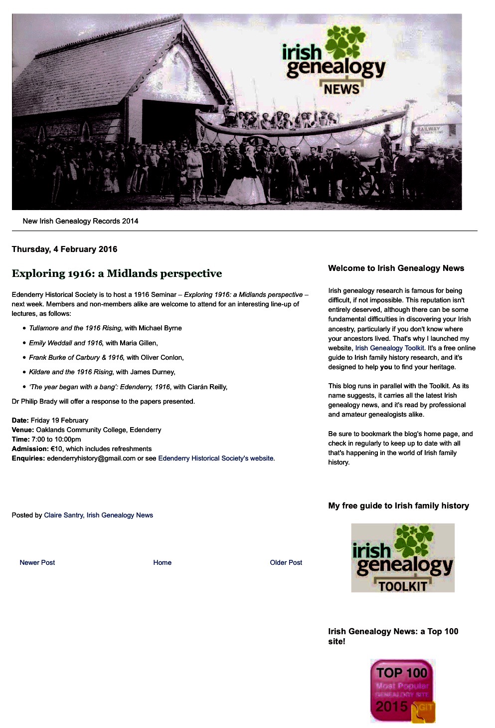 Irish Genealogy News- Exploring 1916- a Midlands perspective (dragged)
